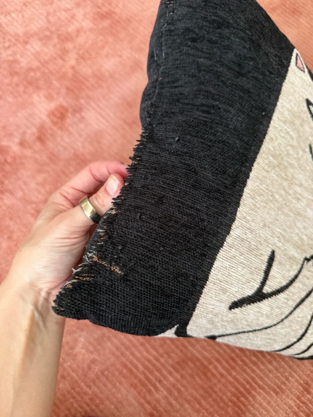 Rip n DipBlack & White Cat Plush Decorative Pillow